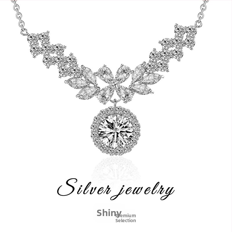 Колие със сребро 925, диамантна обработка, верига Flash o chain, стил светъл лукс, марка Shiny Selection