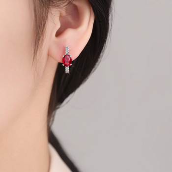 Geometrικά σκουλαρίκια από χαλκό με ζιρκόνια – καθημερινό στυλ για γυναίκες