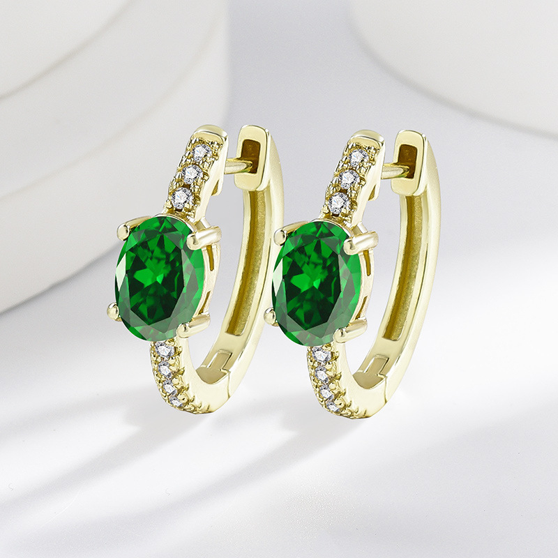 Geometrικά σκουλαρίκια από χαλκό με ζιρκόνια – καθημερινό στυλ για γυναίκες