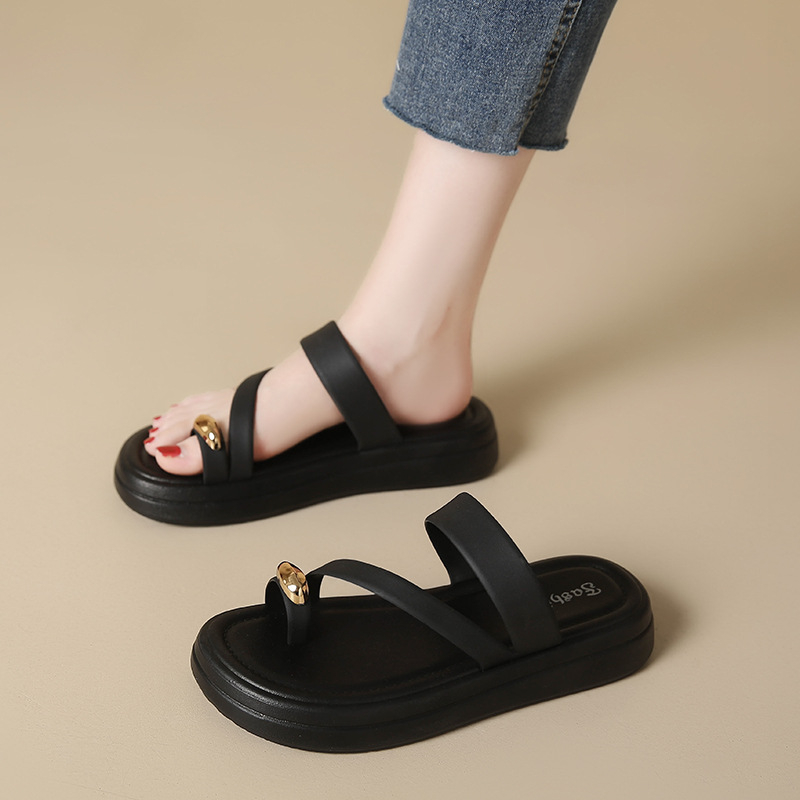 Sandale sa split-toe, PVC gornji dio/unutrašnjost/podstava, elegantan gradski stil, proljeće 2025 izlazak, ljeto