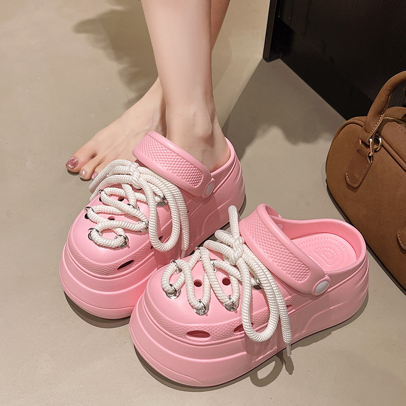 Ženske sandale u Crocs-stilu od EVA, s prorezima, protuklizna potplata, EVA gornji dio i EVA đon, debljina đona 3 cm ili više, proljeće 2025