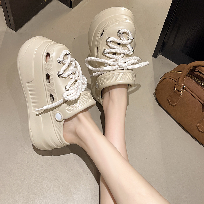 Ženske sandale u Crocs-stilu od EVA, s prorezima, protuklizna potplata, EVA gornji dio i EVA đon, debljina đona 3 cm ili više, proljeće 2025