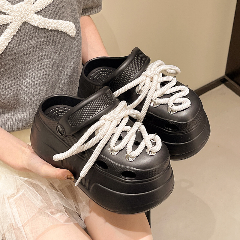 Ženske sandale u Crocs-stilu od EVA, s prorezima, protuklizna potplata, EVA gornji dio i EVA đon, debljina đona 3 cm ili više, proljeće 2025