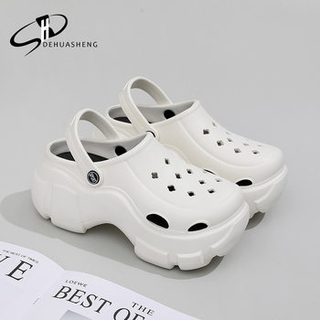 Ženske sandale s rupicama za povećanje visine, EVA gornji dio i potplat, 7 cm debeli potplat, DIY Crocs serija