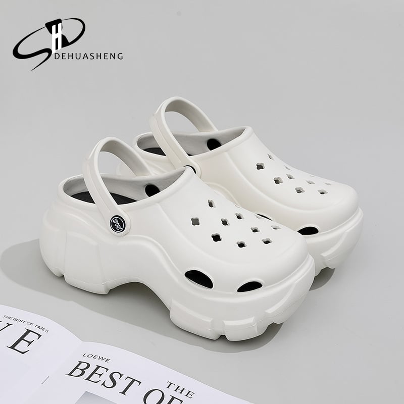 Ženske sandale s rupicama za povećanje visine, EVA gornji dio i potplat, 7 cm debeli potplat, DIY Crocs serija