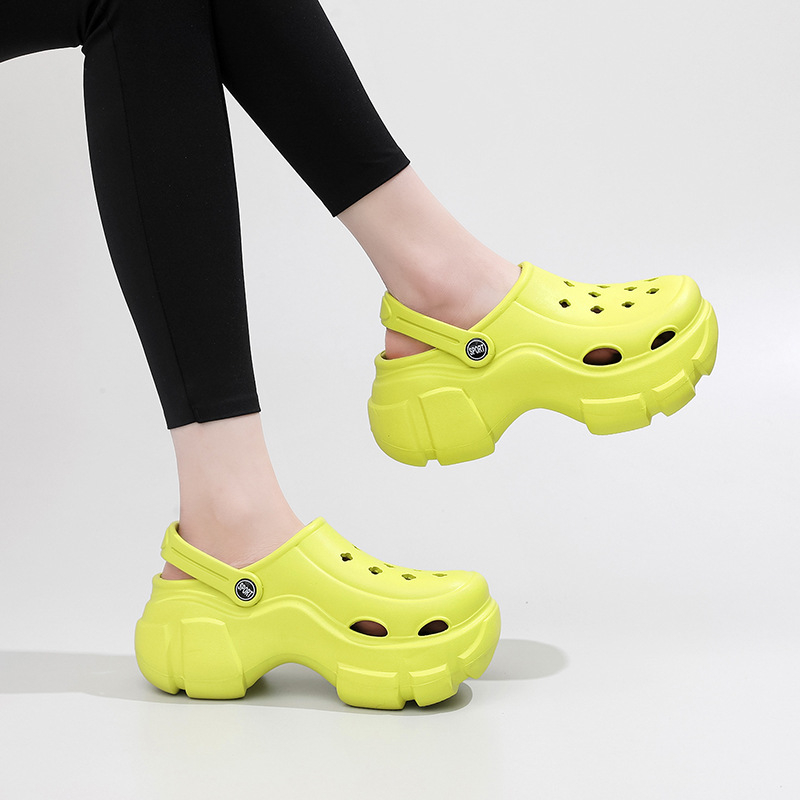Ženske sandale s rupicama za povećanje visine, EVA gornji dio i potplat, 7 cm debeli potplat, DIY Crocs serija