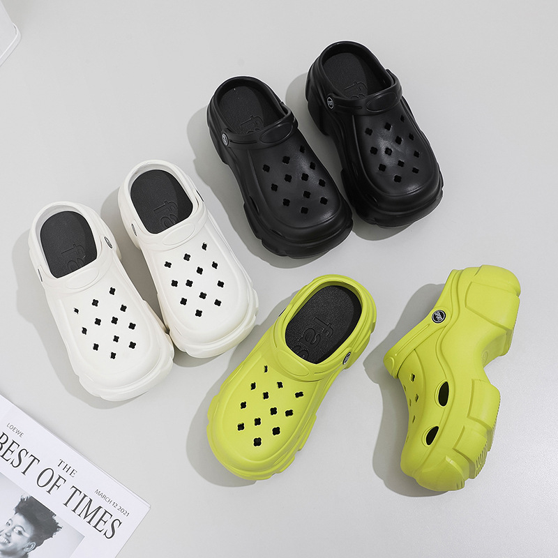 Ženske sandale s rupicama za povećanje visine, EVA gornji dio i potplat, 7 cm debeli potplat, DIY Crocs serija