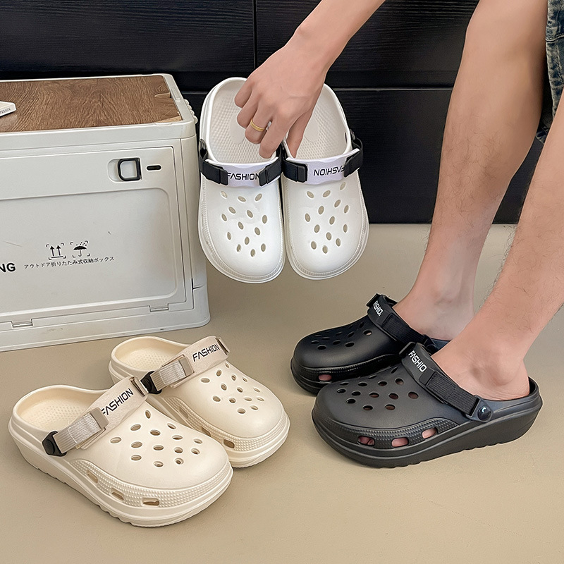 Crocs-stil papuče s stražnjim remenom, unisex, EVA gornji dio i đon, prozračne, protuklizne, debljina đona 4,5 mm
