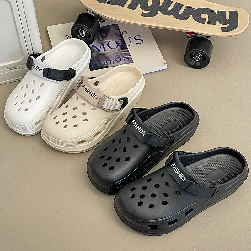 Crocs-stil papuče s stražnjim remenom, unisex, EVA gornji dio i đon, prozračne, protuklizne, debljina đona 4,5 mm