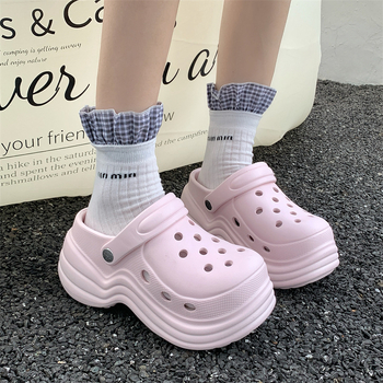 Ženske Croc-stila cipele s otvorima, EVA gornji dio i EVA đon, 10 cm debeli đon, povećanje visine