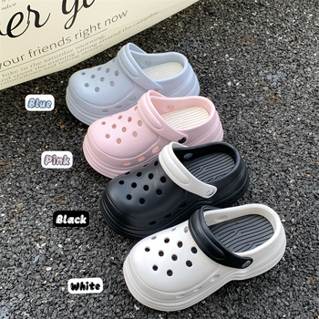 Ženske Croc-stila cipele s otvorima, EVA gornji dio i EVA đon, 10 cm debeli đon, povećanje visine