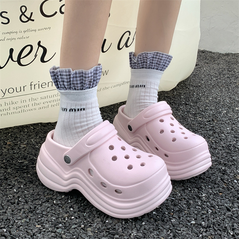 Ženske Croc-stila cipele s otvorima, EVA gornji dio i EVA đon, 10 cm debeli đon, povećanje visine