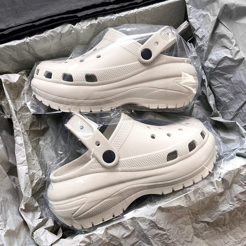 Ženske Crocs-stil sandale s 7 cm debelim EVA potplatom, EVA gornji dio, zatvoren nos, protuklizne