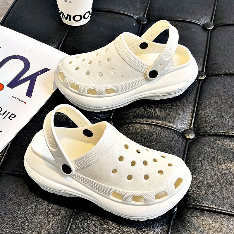 Ženske Crocs-stil sandale s 7 cm debelim EVA potplatom, EVA gornji dio, zatvoren nos, protuklizne