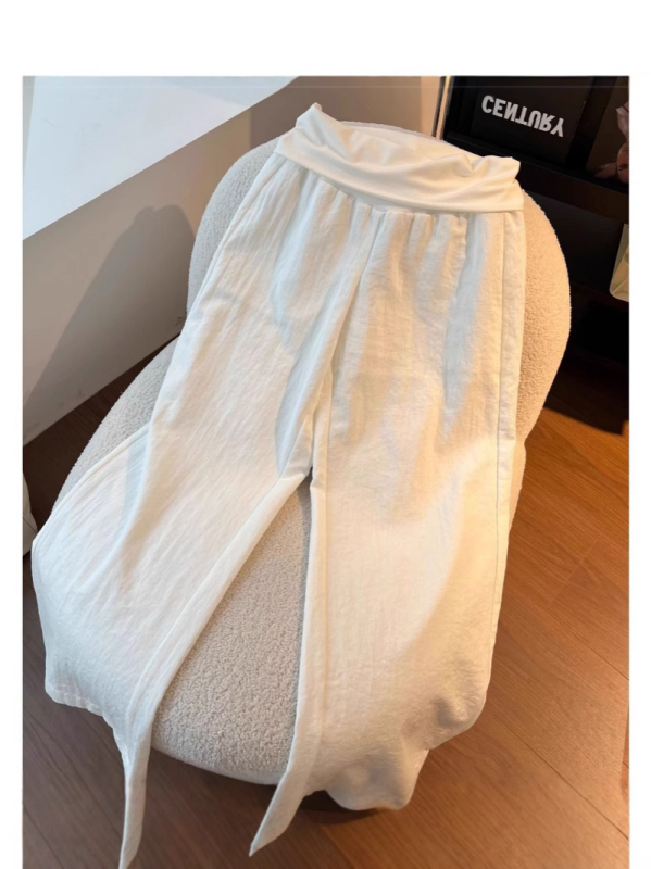 Trudničke hlače s širokim krojem, podrška za trbuh, pamuk-poliester smjesa, srednje gustoće tkanina, ljeto