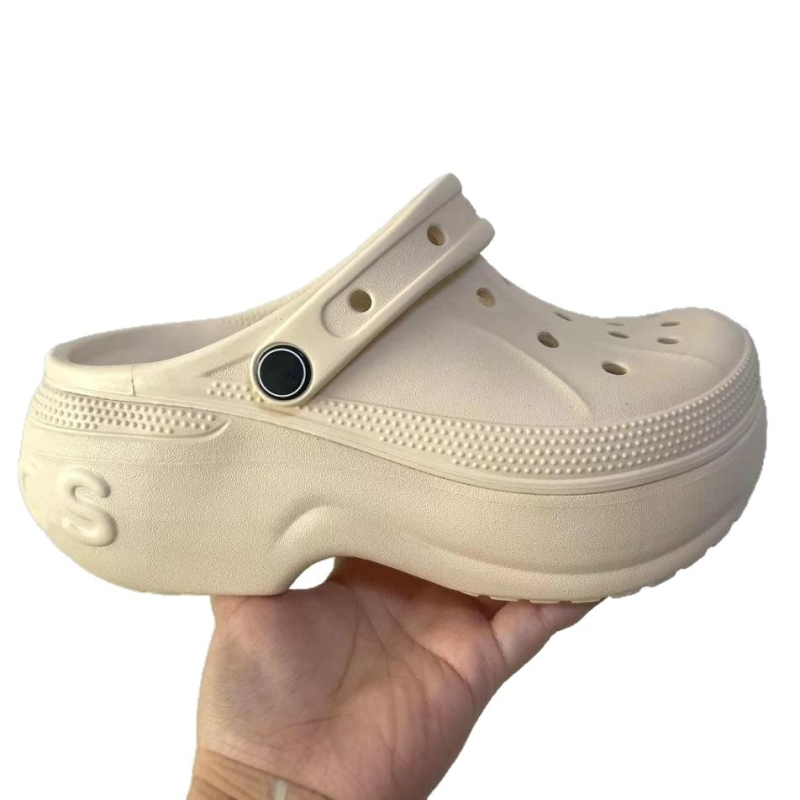 Unisex EVA Crocs stil papuče, zatvorenim prstom, gornji dio EVA, đon EVA, peta visine 4 cm, debljina potplata 3 cm+, dišuće, lagane