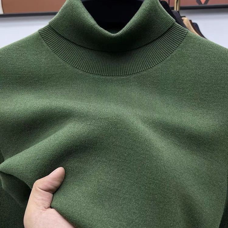Muški pulover od worsted vune – 100% vuna, strojno pranje, visoki ovratnik, dugi rukavi, slobodan kroj