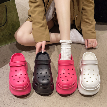 Ženske Crocs-stil papuče sa debelim potplatom, protuklizne, prozračne, gornji dio EVA, potplata EVA, debljina potplata 7–8 cm