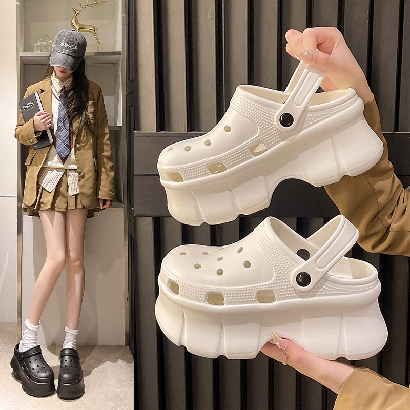 Ženske Crocs-stil papuče sa debelim potplatom, protuklizne, prozračne, gornji dio EVA, potplata EVA, debljina potplata 7–8 cm
