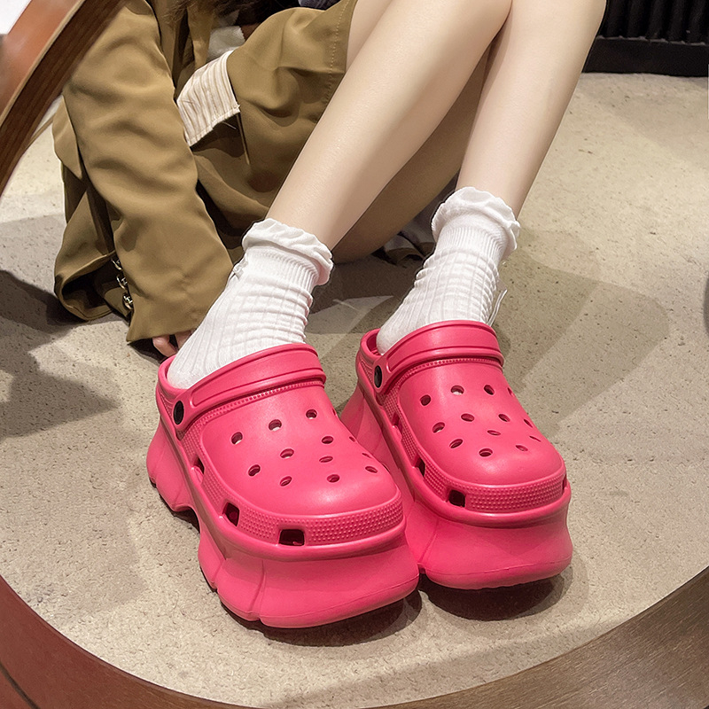 Ženske Crocs-stil papuče sa debelim potplatom, protuklizne, prozračne, gornji dio EVA, potplata EVA, debljina potplata 7–8 cm
