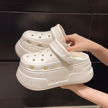 Ženske Crocs-stil EVA sandale s debelim potplatom, prozračne i udobne za unutarnju i vanjsku uporabu, debljina potplata 3,5 cm i više
