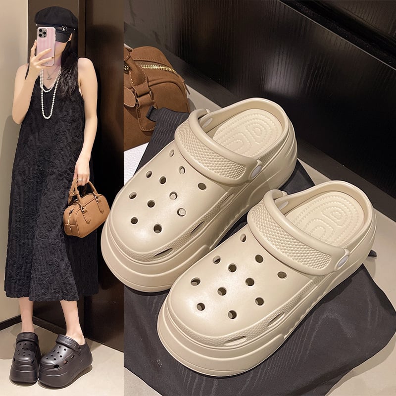 Ženske Crocs-stil EVA sandale s debelim potplatom, prozračne i udobne za unutarnju i vanjsku uporabu, debljina potplata 3,5 cm i više
