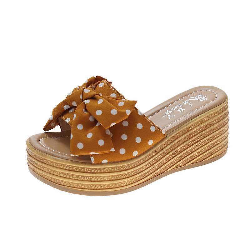 Ženske sandale za plažu s gornjim dijelom od TPR, kožna potplata, platforma preko 11 cm, klinasti đon