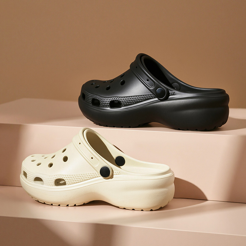 Ženske Crocs-stil sandale s dizajnom oblaka rupa, EVA gornji dio i EVA potplat, debeli potplat, injection-molded potplat, ljeto 2025