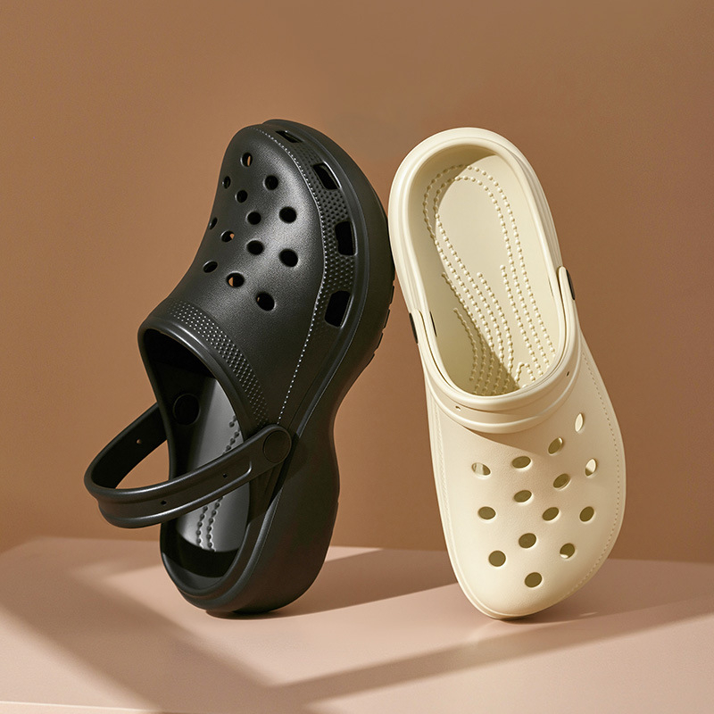 Ženske Crocs-stil sandale s dizajnom oblaka rupa, EVA gornji dio i EVA potplat, debeli potplat, injection-molded potplat, ljeto 2025