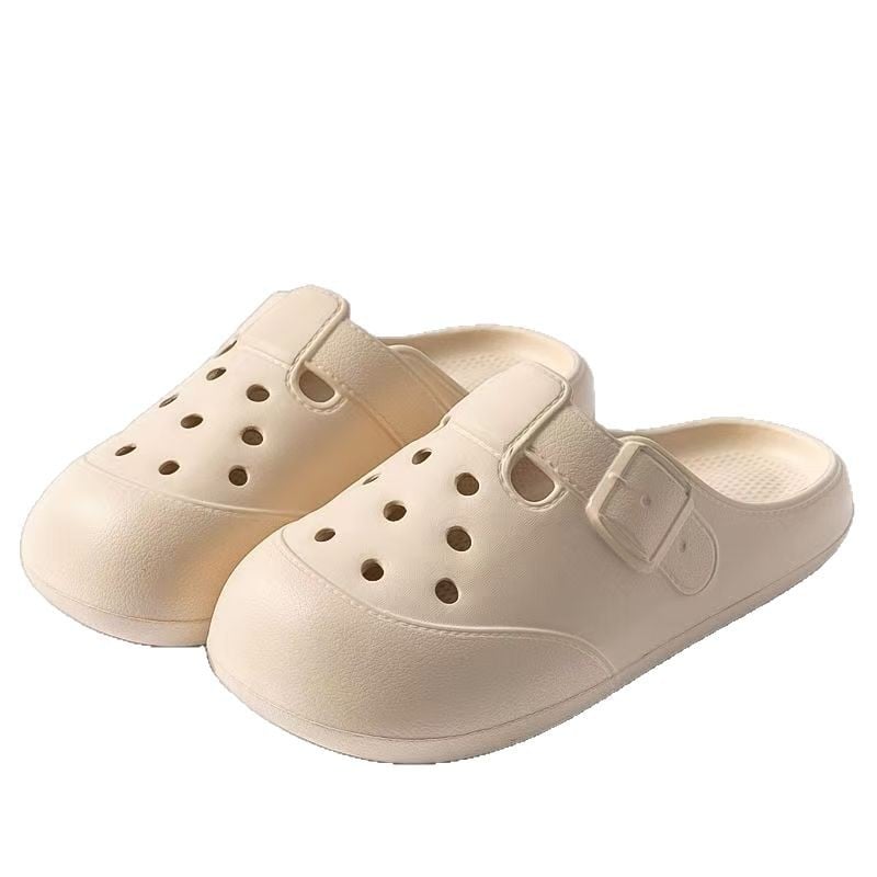 Ženske Crocs‑stil sandale s debelim potplatom, zatvorenim prstom, cartoon dizajn, plažne papuče; PVC gornji dio i potplat, protuklizne, apsorpcija udara, debljina potplata 1,5–3,5 cm, injekcijsko oblikovanje