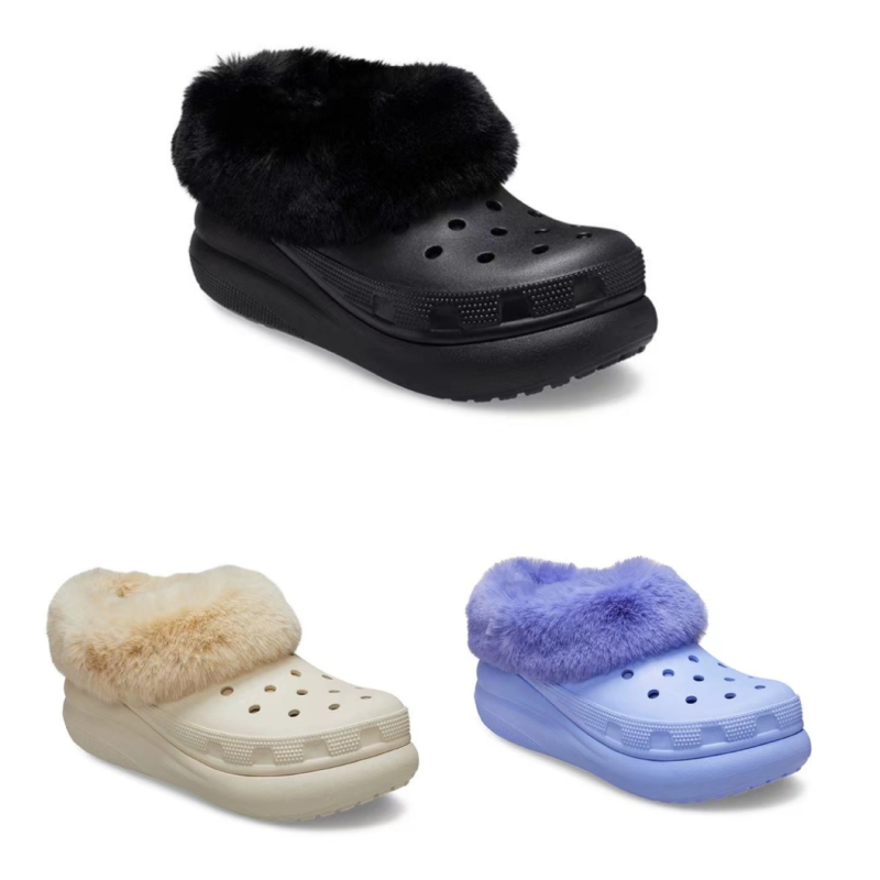 Ženske papuče I-oblika EVA s fleece podlogom, 5 cm debeli potplat, protuklizne, tople i izdržljive za kućnu i vanjsku upotrebu