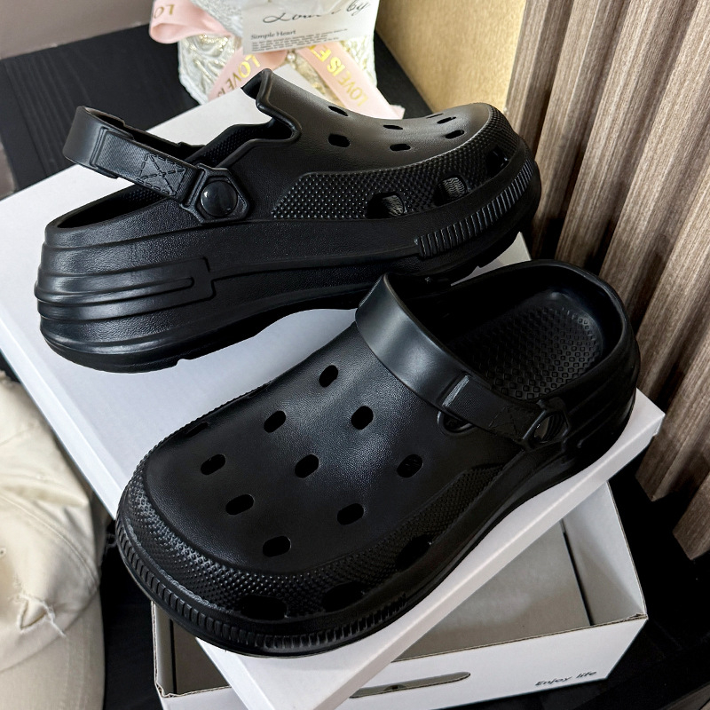 Ženske Crocs stila papuče s podignutom sole, zatvorenim prstom, lagane i prozračne, EVA konstrukcija