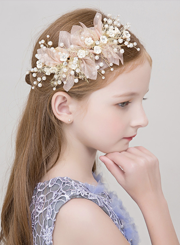 Κορδέλα κεφαλιού για παιδικό Guzheng – χειροποίητο αξεσουάρ από κράμα με κρύσταλλα κιτρίνης, κορεατικό στυλ, σειρά Princess