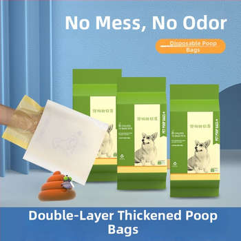 Jednorazové tašky na psie výkaly, s dvojvrstvovou hrúbkou, prenosné, na vonkajšie použitie