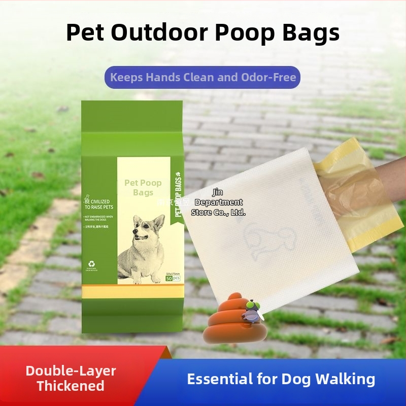Jednorazové tašky na psie výkaly, s dvojvrstvovou hrúbkou, prenosné, na vonkajšie použitie