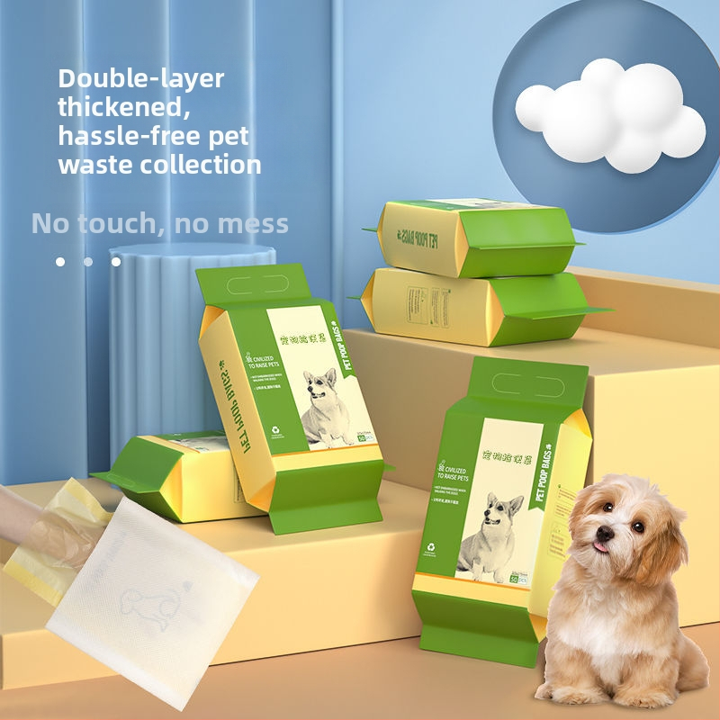 Jednorazové tašky na psie výkaly, s dvojvrstvovou hrúbkou, prenosné, na vonkajšie použitie