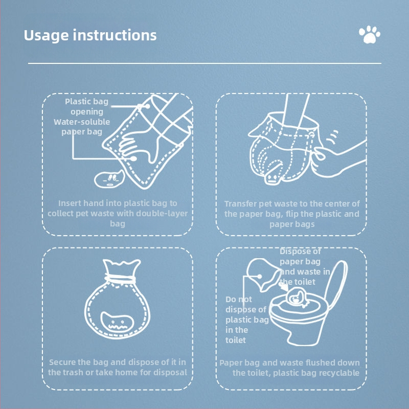 Jednorazové tašky na psie výkaly, s dvojvrstvovou hrúbkou, prenosné, na vonkajšie použitie