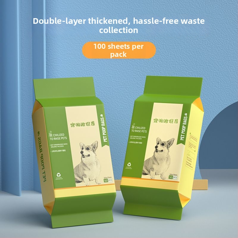 Jednorazové tašky na psie výkaly, s dvojvrstvovou hrúbkou, prenosné, na vonkajšie použitie