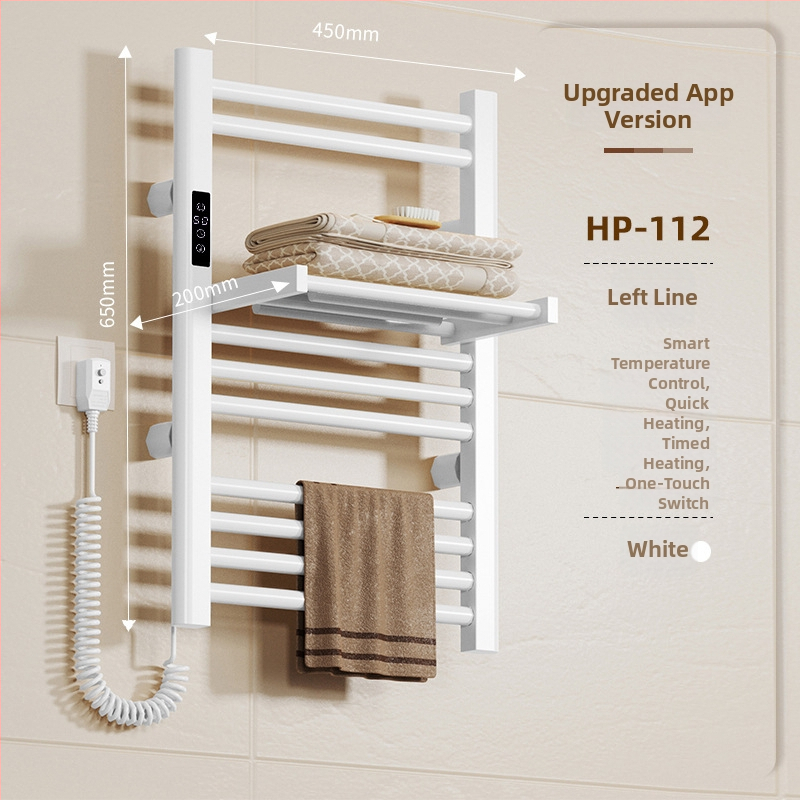 Összecsukható elektromos törölközőtartó (teljes fűtés, szénszálas fűtés, intelligens időzítés, mobilalkalmazásos távirányítás, szárítás és párátlanítás)