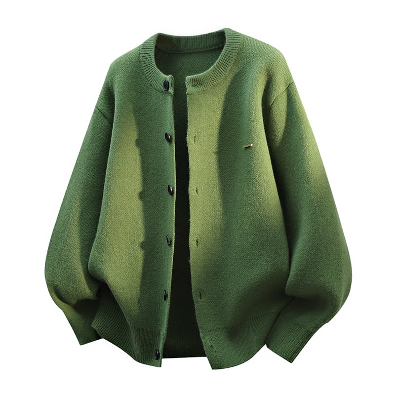 Kötött kardigán kerek nyakkal, laza szabás, hosszú ujjú, jacquard minta