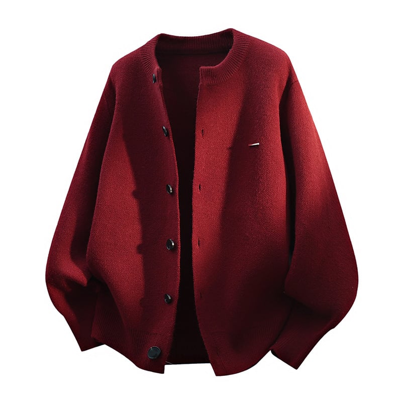 Kötött kardigán kerek nyakkal, laza szabás, hosszú ujjú, jacquard minta