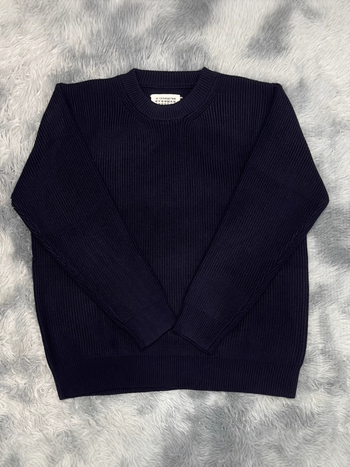 Pulóver, kerek nyakú, pamut kötött, laza fazon, hosszú ujjú