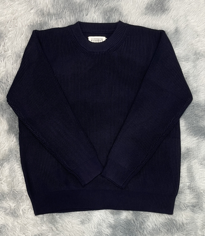 Pulóver, kerek nyakú, pamut kötött, laza fazon, hosszú ujjú