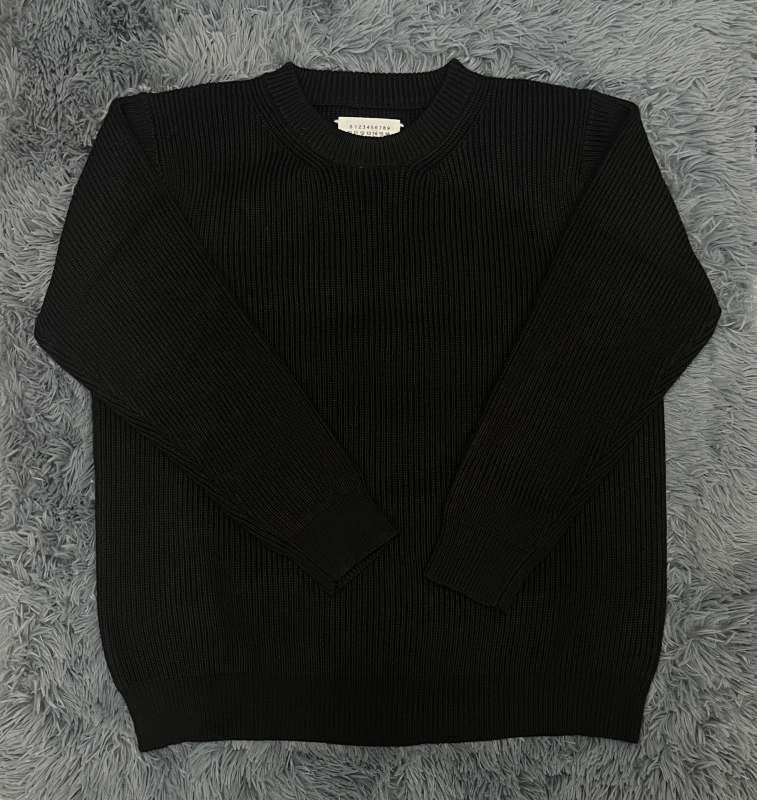 Pulóver, kerek nyakú, pamut kötött, laza fazon, hosszú ujjú