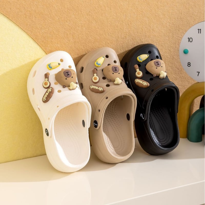 Ženske sandale u Crocs stilu s cartoon dizajnom, EVA gornji dio i potplat, 3 cm neklizajuća potplat