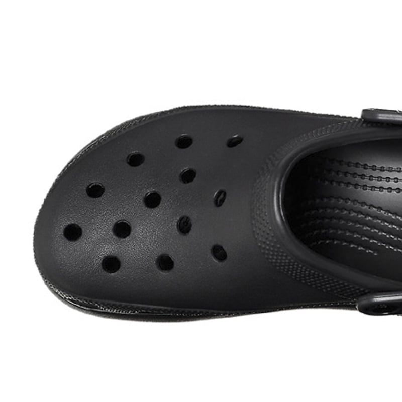 Női perforált platform papucsok 3–5 cm vastag talppal, felső része Crostile resinából, csúszásmentes talp