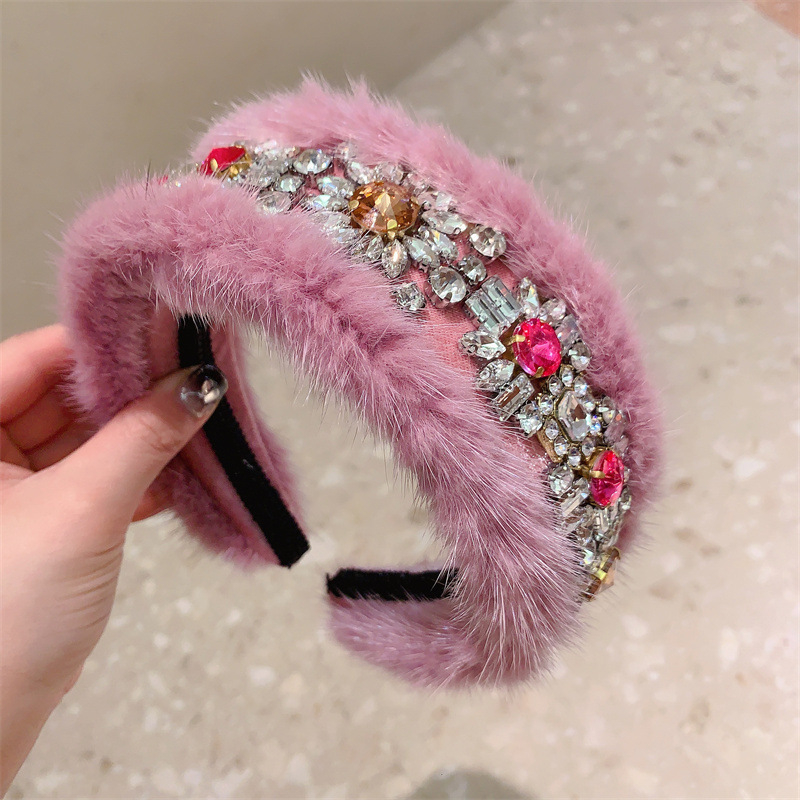 Bandă de păr din pluș, lucrată manual, stil franțuzesc retro, toamnă 2022, accesorii pentru femei