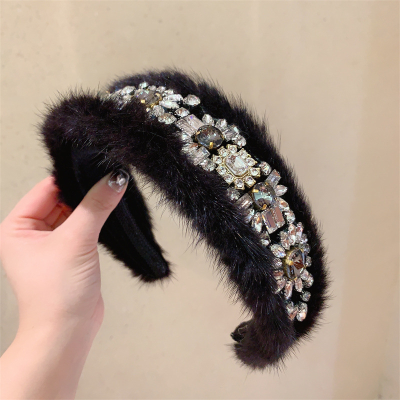 Bandă de păr din pluș, lucrată manual, stil franțuzesc retro, toamnă 2022, accesorii pentru femei