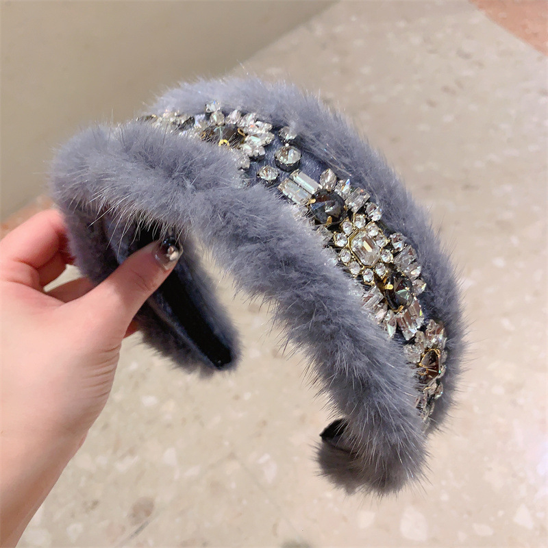 Bandă de păr din pluș, lucrată manual, stil franțuzesc retro, toamnă 2022, accesorii pentru femei