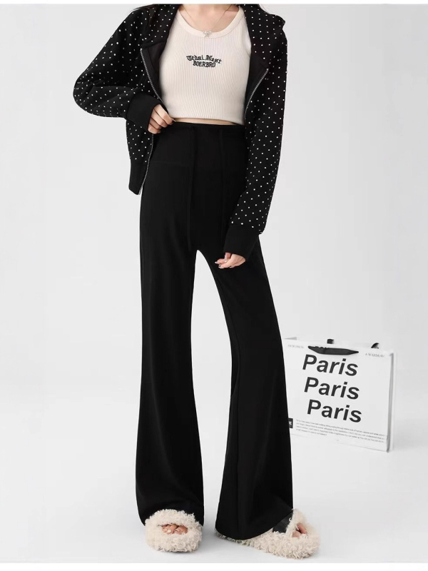 Kismama flare nadrág, magas derekú, vastag pamut 70–80%, melegen tart télen 2025